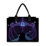 Dark Libra Zodiac Sign Print Canvas Tote Bag