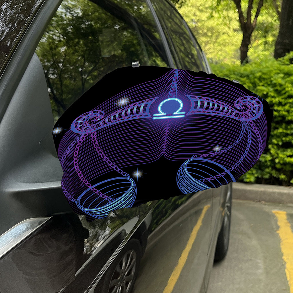 Dark Libra Zodiac Sign Print Car Side Mirror Covers