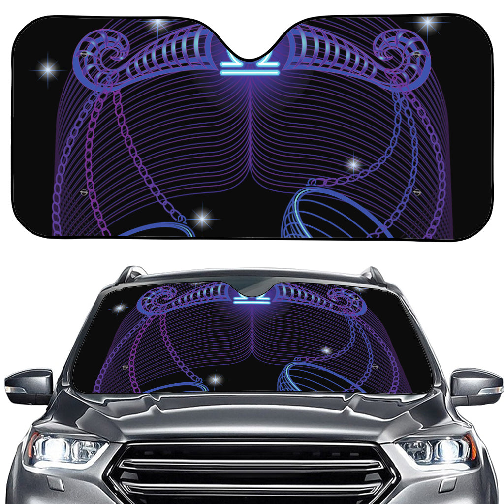 Dark Libra Zodiac Sign Print Car Windshield Sun Shade