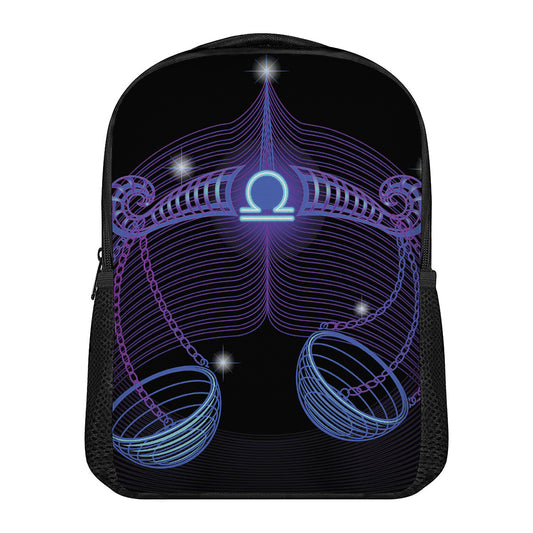 Dark Libra Zodiac Sign Print Casual Backpack