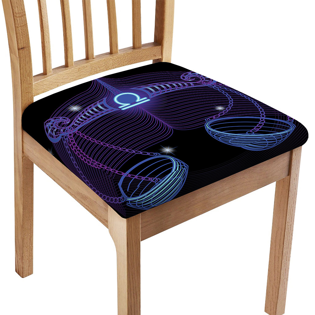 Dark Libra Zodiac Sign Print Chair Cushion Cover