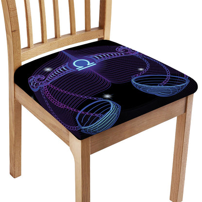 Dark Libra Zodiac Sign Print Chair Cushion Cover