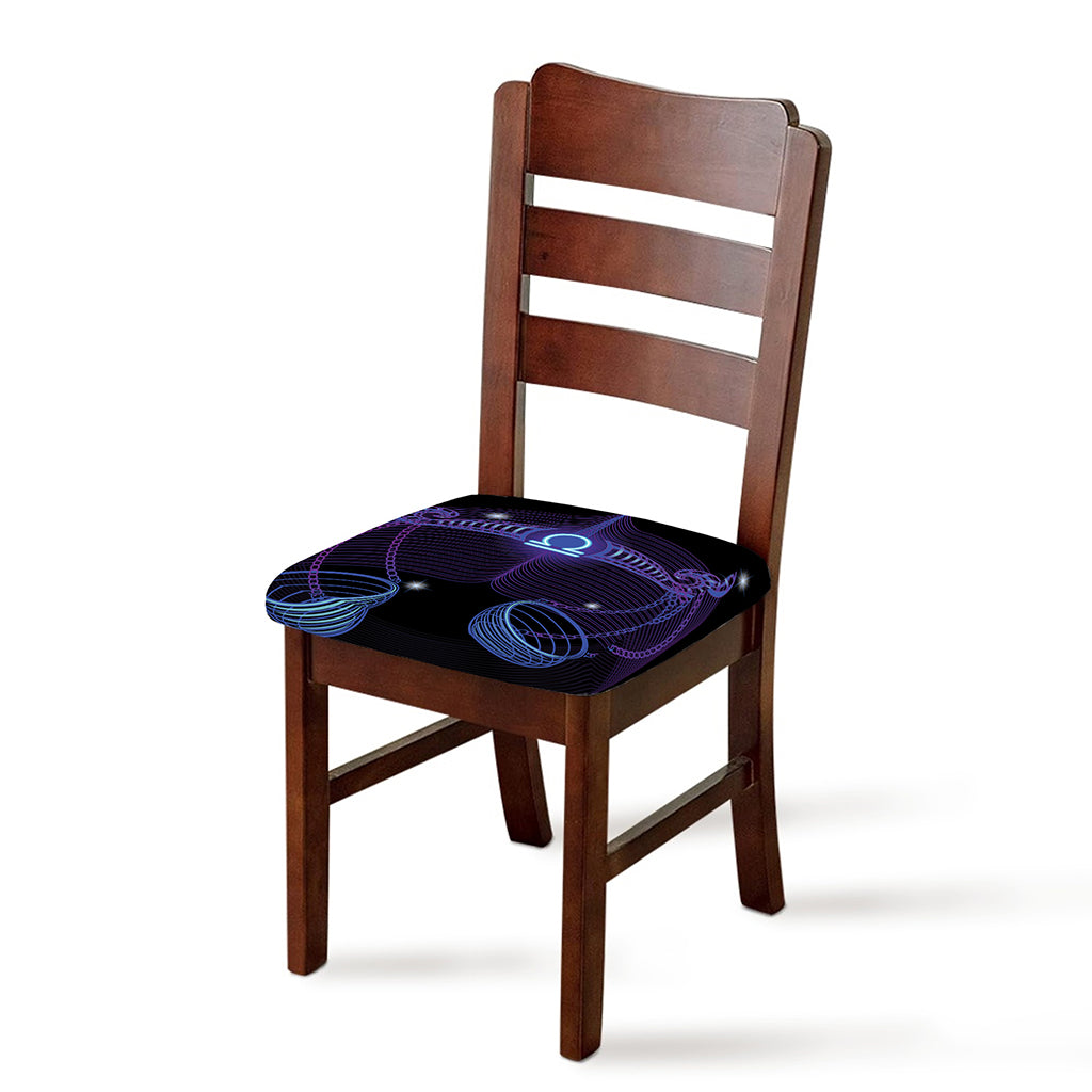 Dark Libra Zodiac Sign Print Chair Cushion Cover