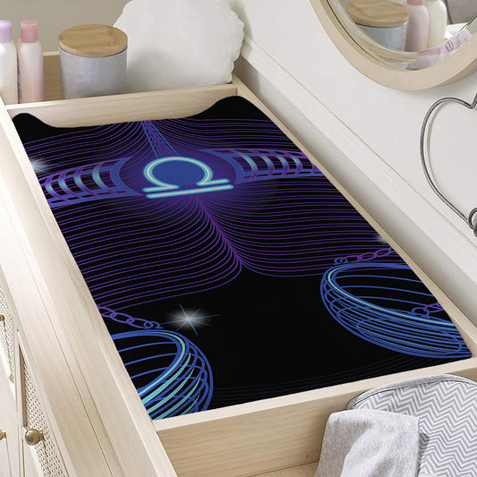 Dark Libra Zodiac Sign Print Changing Pad Cover