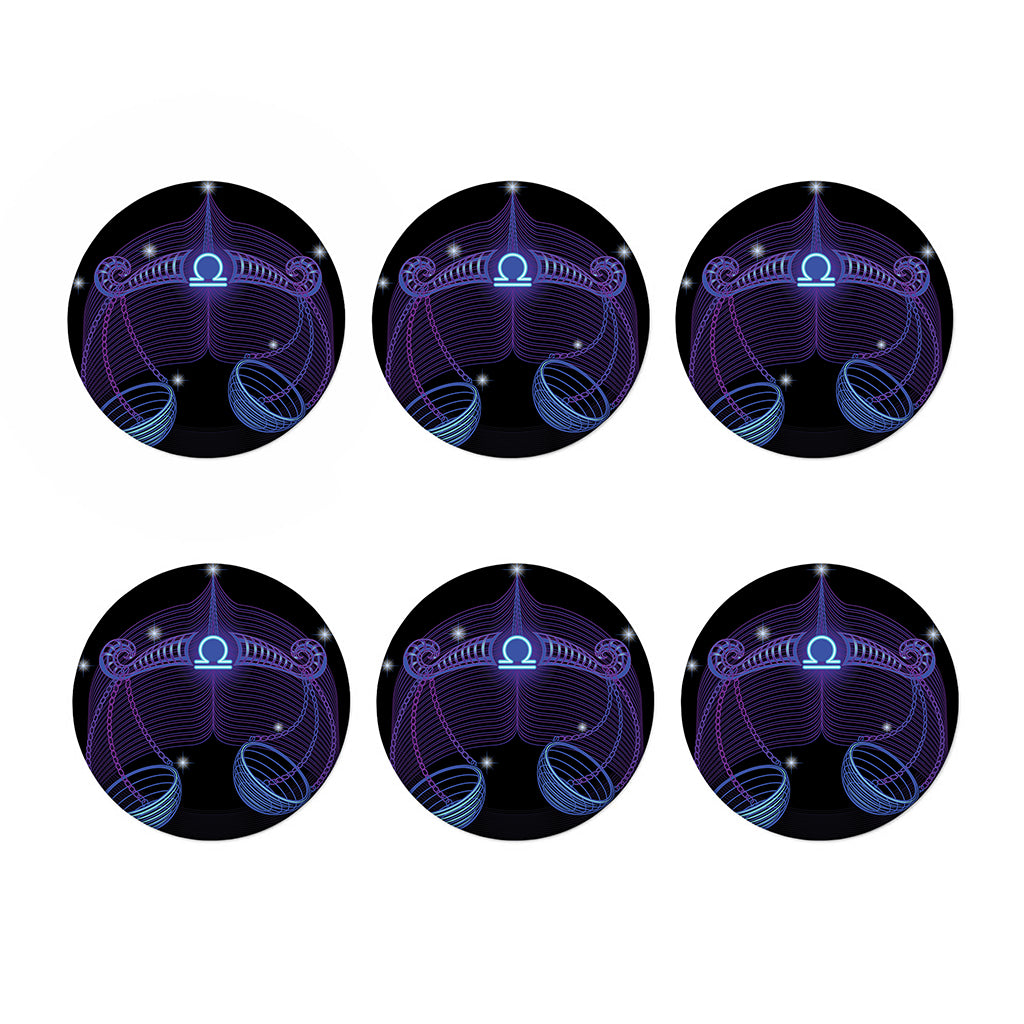 Dark Libra Zodiac Sign Print Coaster Set