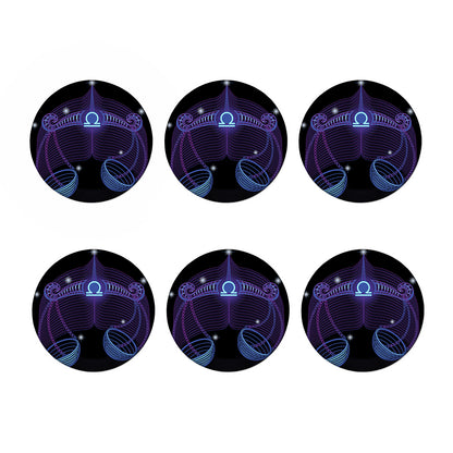Dark Libra Zodiac Sign Print Coaster Set