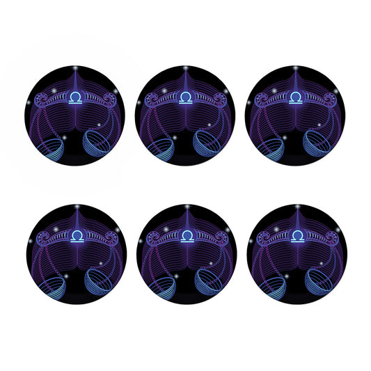Dark Libra Zodiac Sign Print Coaster Set