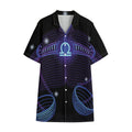 Dark Libra Zodiac Sign Print Cotton Hawaiian Shirt