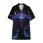 Dark Libra Zodiac Sign Print Cotton Hawaiian Shirt