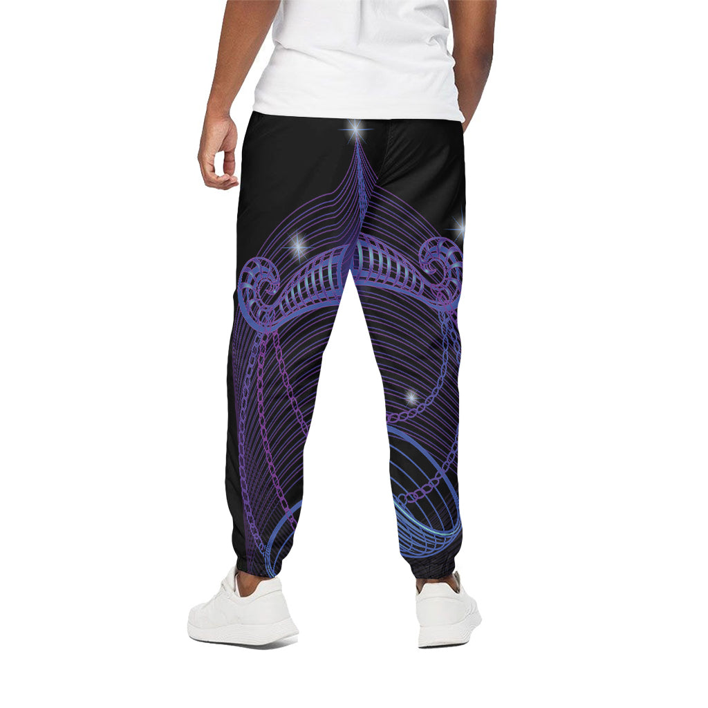 Dark Libra Zodiac Sign Print Cotton Pants