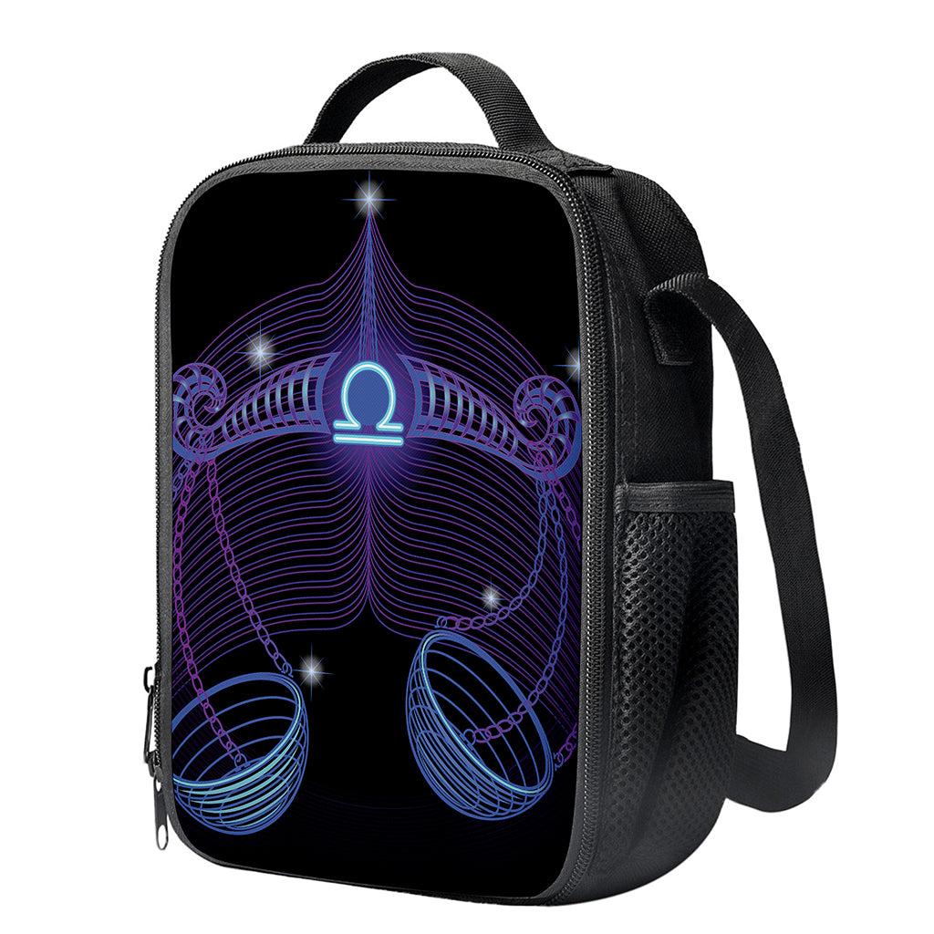 Dark Libra Zodiac Sign Print Crossbody Lunch Bag