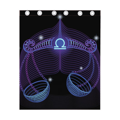 Dark Libra Zodiac Sign Print Curtain