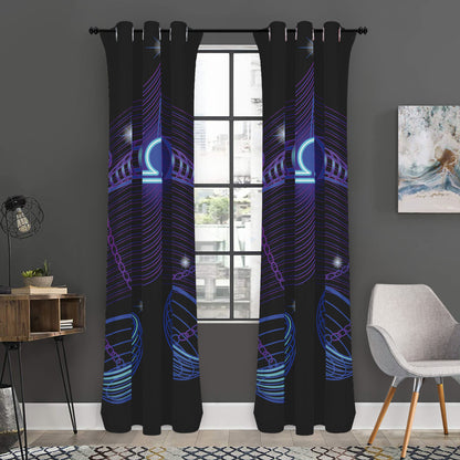 Dark Libra Zodiac Sign Print Curtain