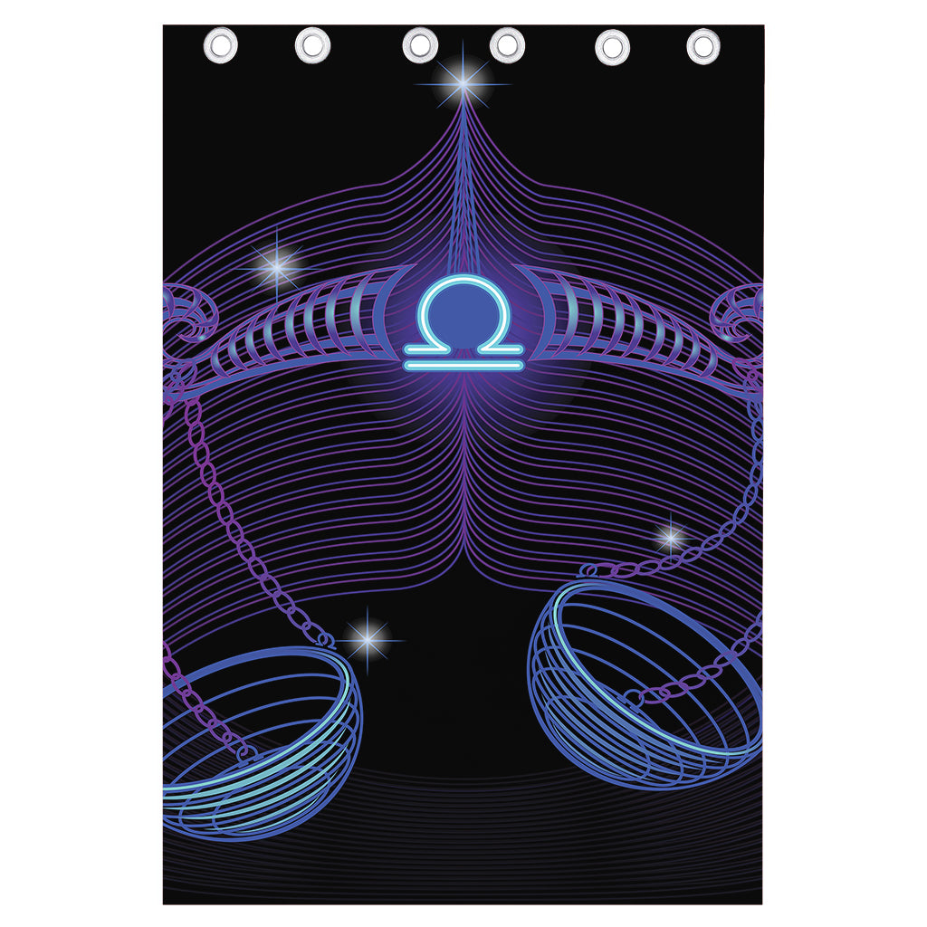 Dark Libra Zodiac Sign Print Curtain