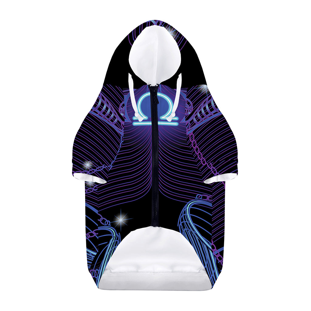 Dark Libra Zodiac Sign Print Dog Zip Up Hoodie