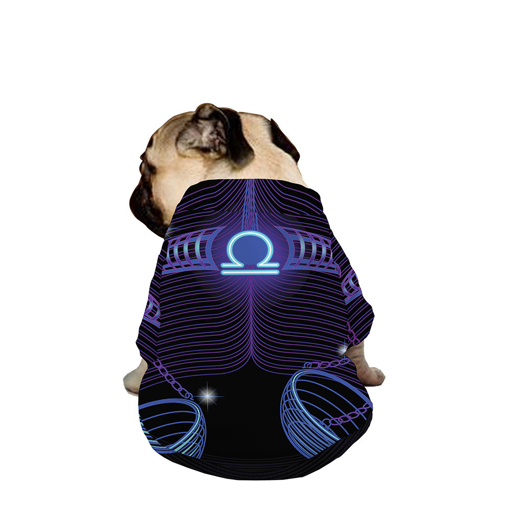 Dark Libra Zodiac Sign Print Dog Zip Up Jacket