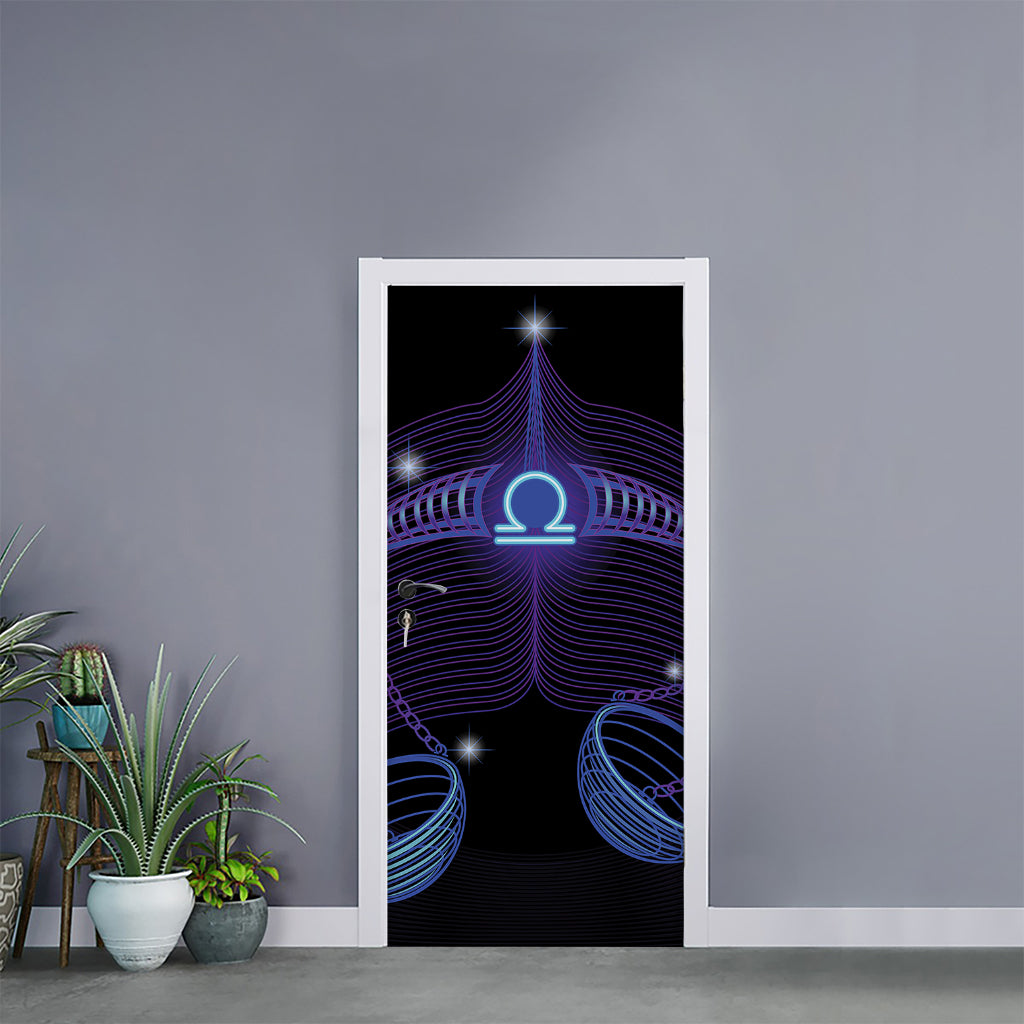 Dark Libra Zodiac Sign Print Door Sticker