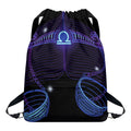 Dark Libra Zodiac Sign Print Drawstring Backpack
