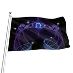 Dark Libra Zodiac Sign Print Flag