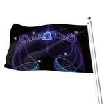 Dark Libra Zodiac Sign Print Flag