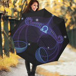 Dark Libra Zodiac Sign Print Foldable Umbrella