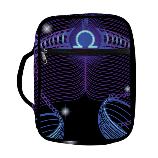 Dark Libra Zodiac Sign Print Front Pocket Bible Bag