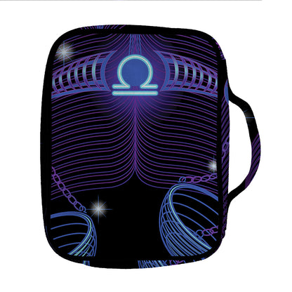 Dark Libra Zodiac Sign Print Front Pocket Bible Bag