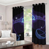 Dark Libra Zodiac Sign Print Grommet Curtains