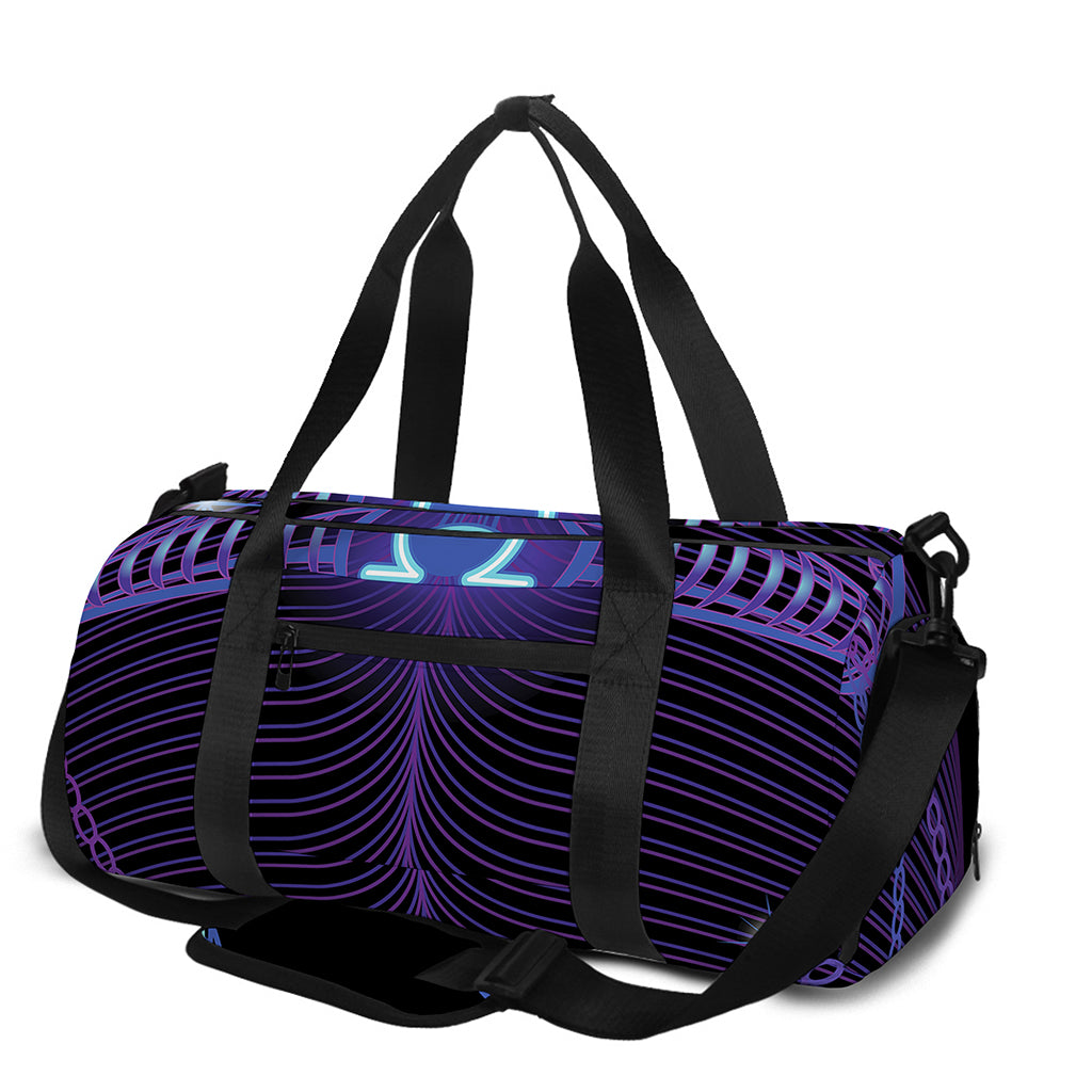 Dark Libra Zodiac Sign Print Gym Bag