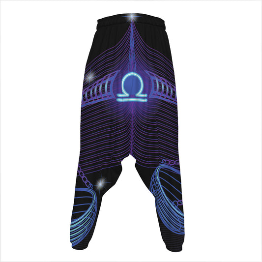 Dark Libra Zodiac Sign Print Hammer Pants