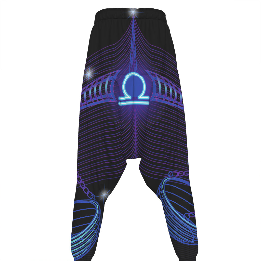 Dark Libra Zodiac Sign Print Hammer Pants