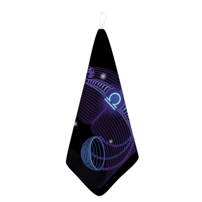 Dark Libra Zodiac Sign Print Hand Towel