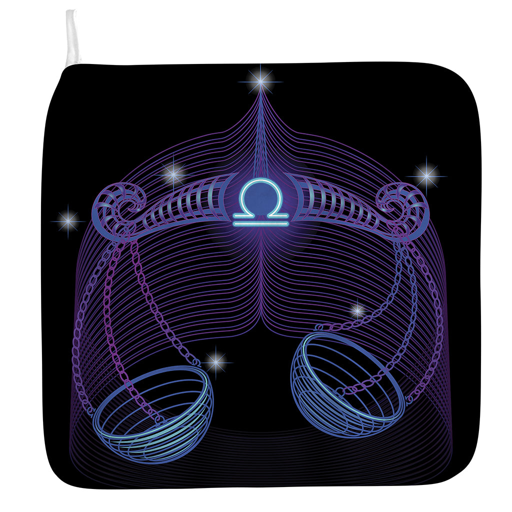 Dark Libra Zodiac Sign Print Hand Towel