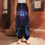 Dark Libra Zodiac Sign Print Harem Pants