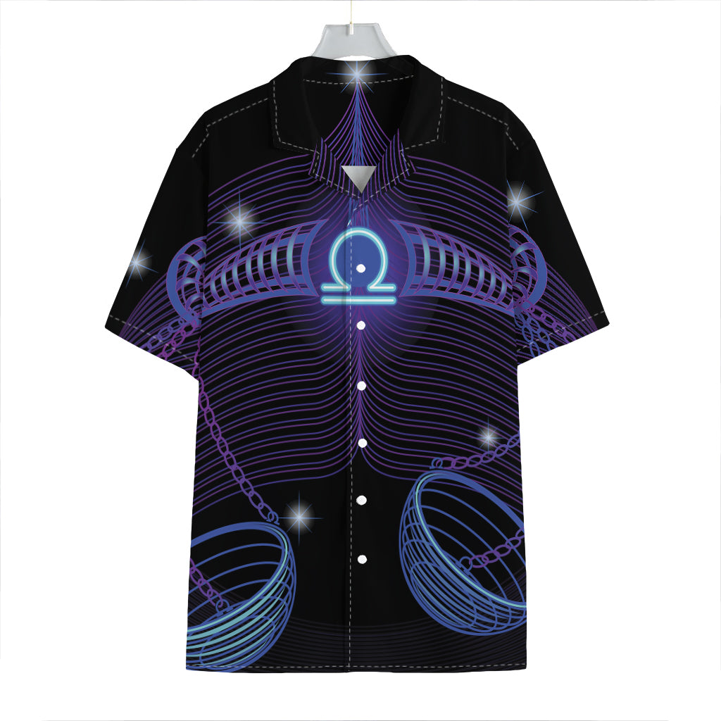 Dark Libra Zodiac Sign Print Hawaiian Shirt