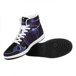 Dark Libra Zodiac Sign Print High Top Leather Sneakers