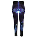 Dark Libra Zodiac Sign Print High-Waisted Pocket Leggings