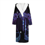 Dark Libra Zodiac Sign Print Hooded Bathrobe