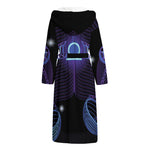 Dark Libra Zodiac Sign Print Hooded Bathrobe