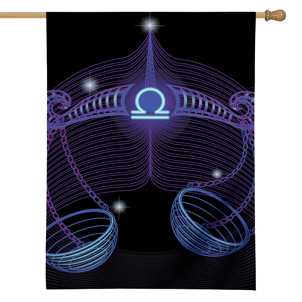 Dark Libra Zodiac Sign Print House Flag