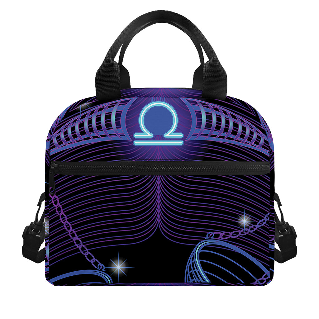 Dark Libra Zodiac Sign Print Insulated Lunch Bag