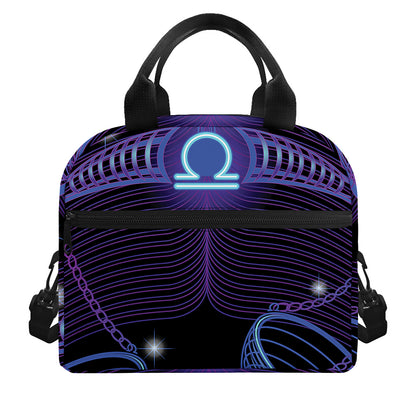 Dark Libra Zodiac Sign Print Insulated Lunch Bag