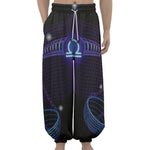 Dark Libra Zodiac Sign Print Lantern Pants