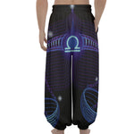 Dark Libra Zodiac Sign Print Lantern Pants