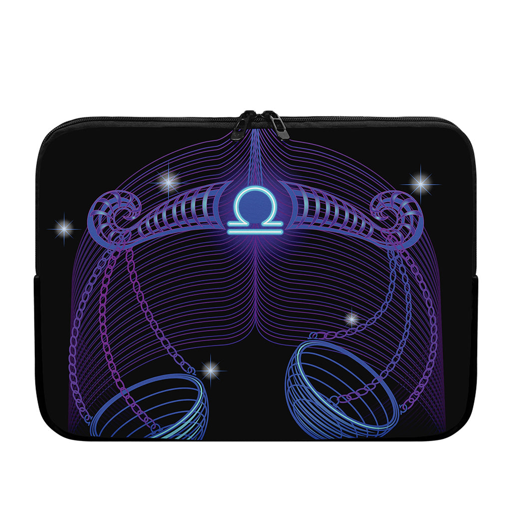 Dark Libra Zodiac Sign Print Laptop Sleeve