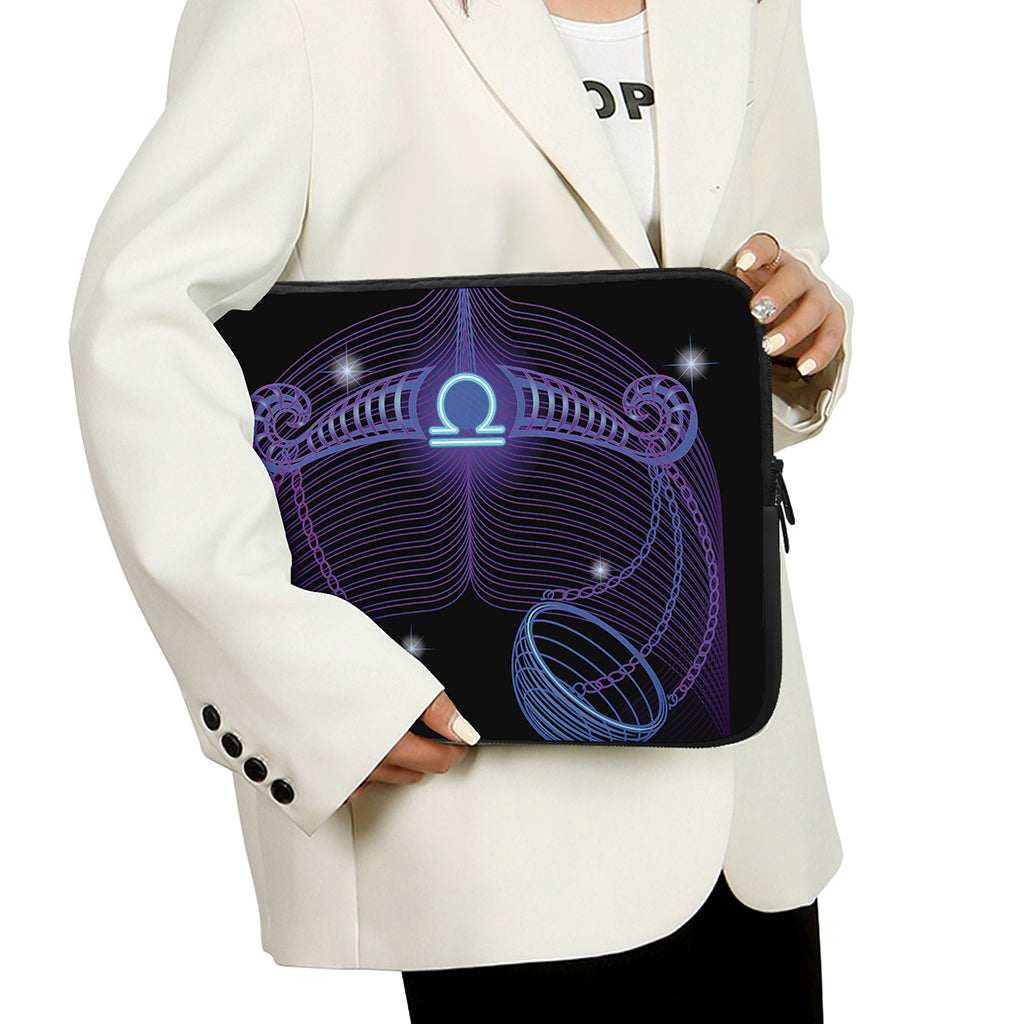 Dark Libra Zodiac Sign Print Laptop Sleeve