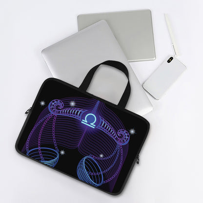 Dark Libra Zodiac Sign Print Laptop Sleeve With Handle
