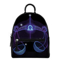 Dark Libra Zodiac Sign Print Leather Backpack