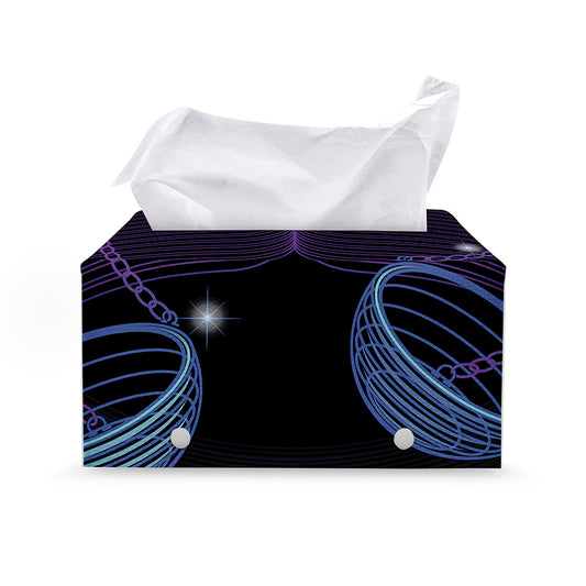 Dark Libra Zodiac Sign Print Leather Tissue Box Cover