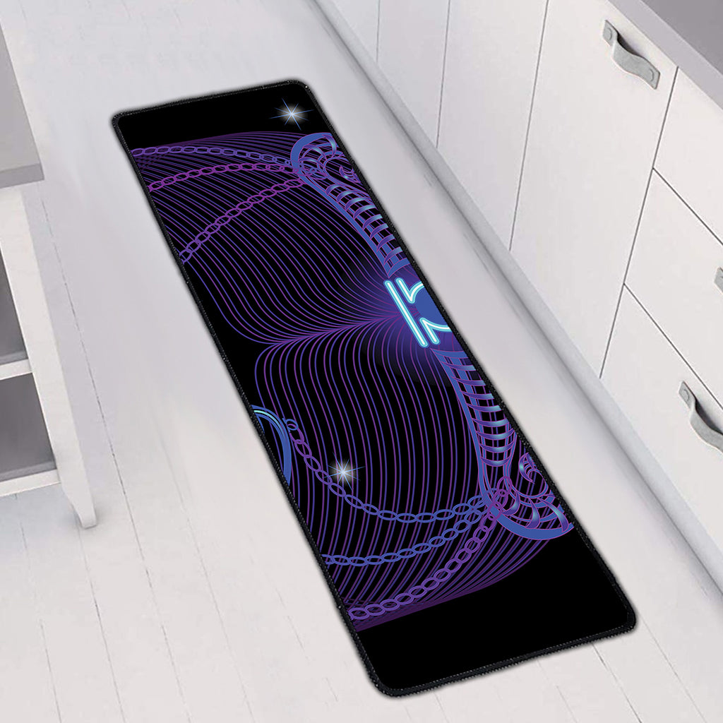 Dark Libra Zodiac Sign Print Long Kitchen Mat